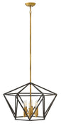 Theory Medium Open Frame Single Tier Chandelier In Black Finish
