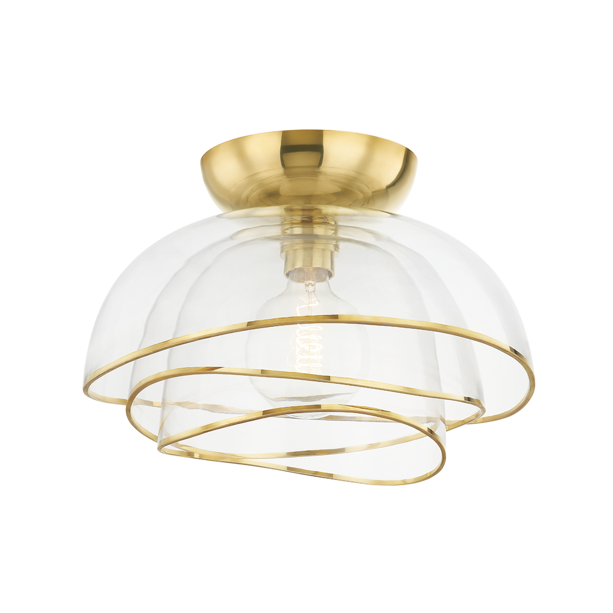 ESME Flush Mount In VINTAGE POLISHED BRASS Finish