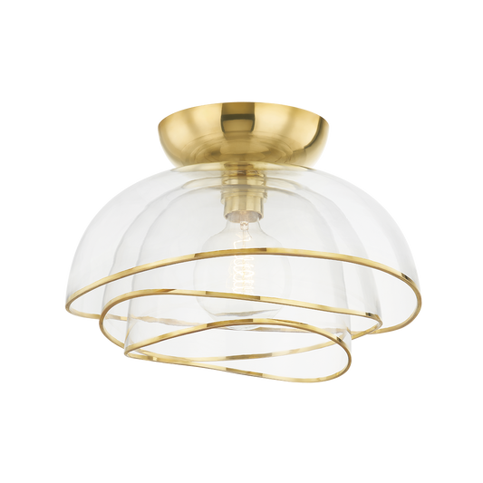 ESME Flush Mount In VINTAGE POLISHED BRASS Finish