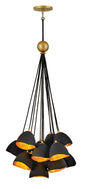 Nula Medium Single Tier Chandelier In Black Finish