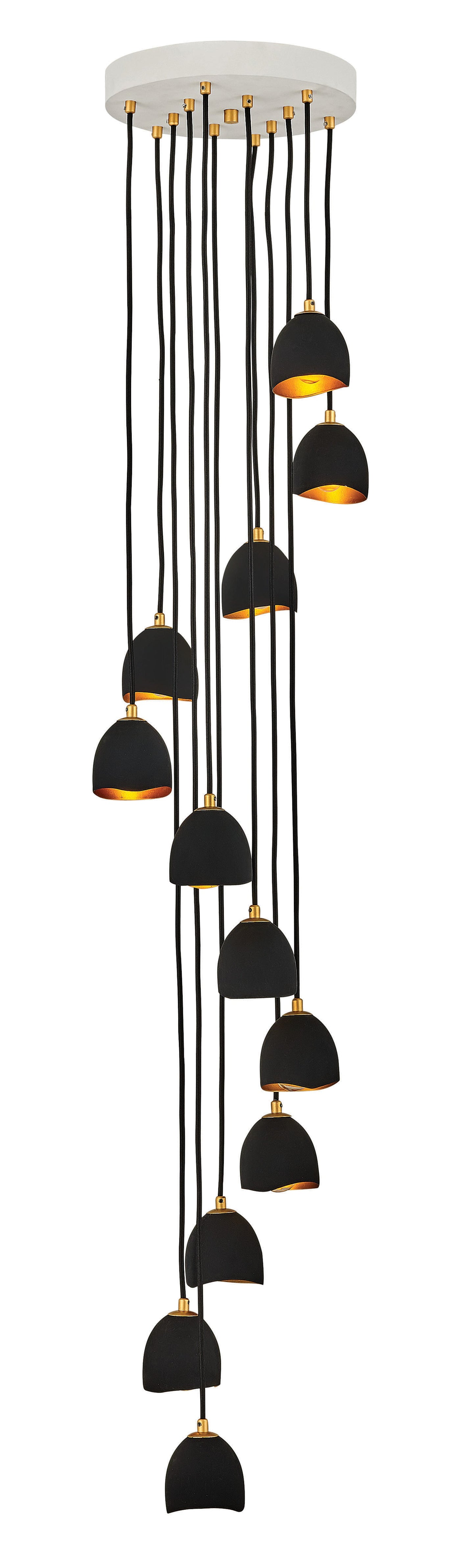 Nula Large Multi Tier Pendant In Black Finish