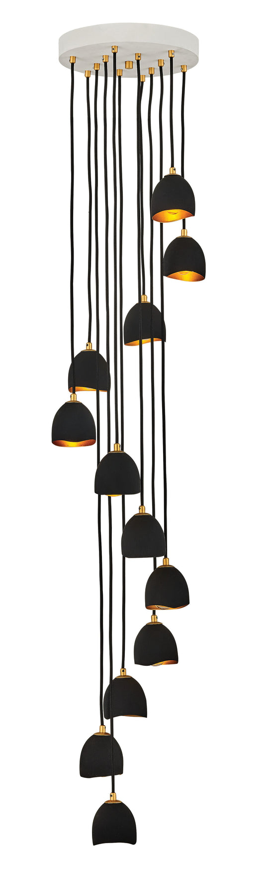 Nula Large Multi Tier Pendant In Black Finish
