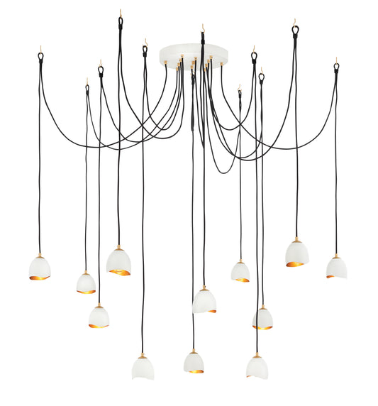 Nula Large Multi Tier Pendant In White Finish