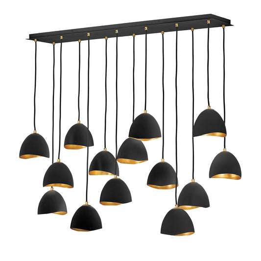 Nula Medium Fourteen Light Linear In Black Finish