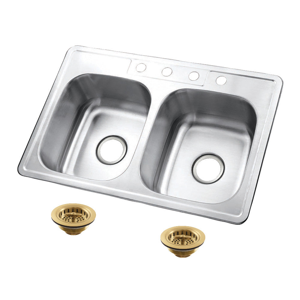 Studio 33 Inch Drop-In Kitchen Sink in Brushed Brass