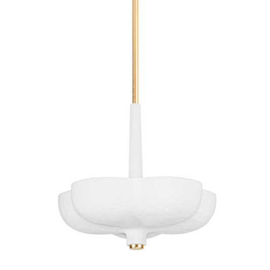 RIMINI Pendant In GOLD LEAF / GESSO WHITE Finish
