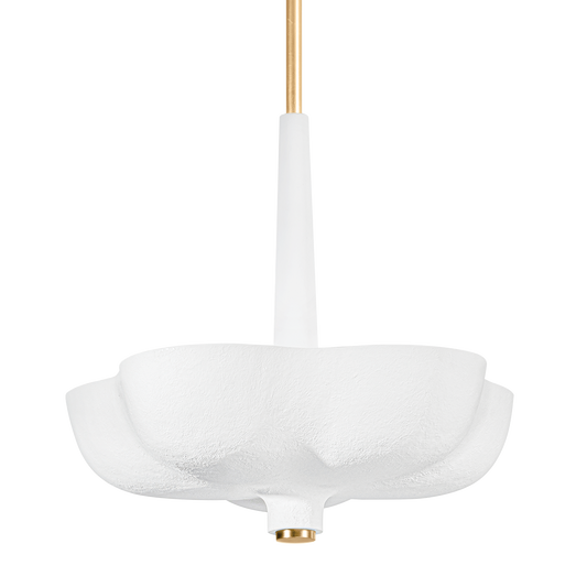 RIMINI Pendant In GOLD LEAF / GESSO WHITE Finish