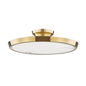 Draper Flush Mount with Aged Brass Finish