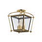 Hollis Semi Flush with Aged Brass Finish