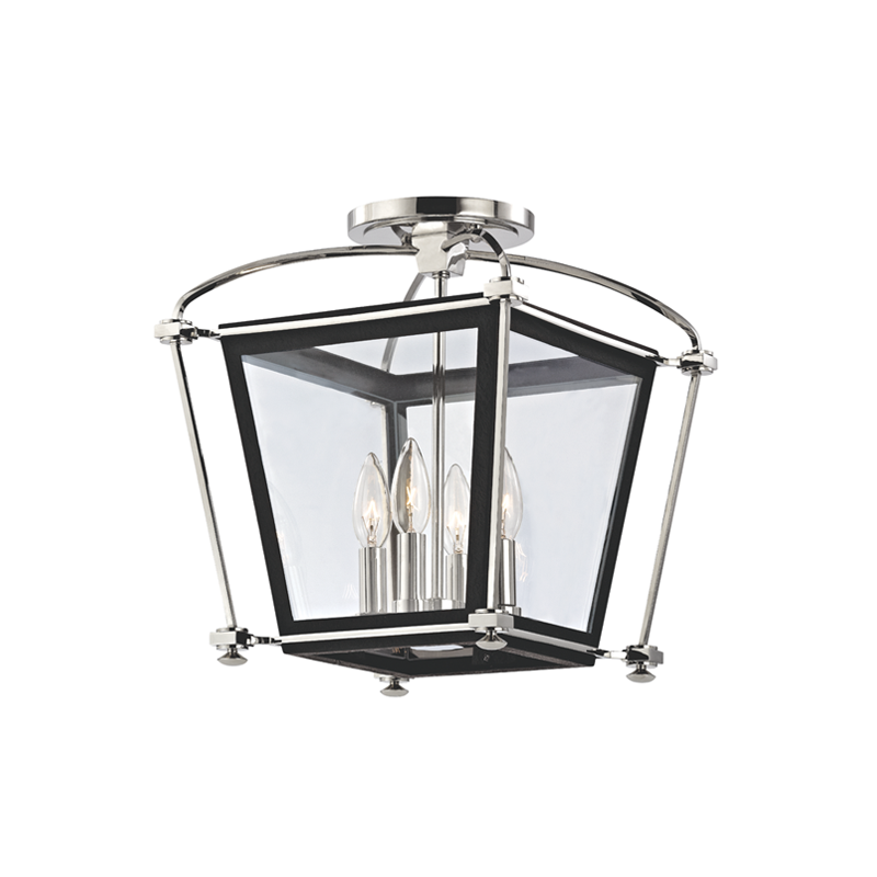 Hollis Semi Flush with Polished Nickel Finish