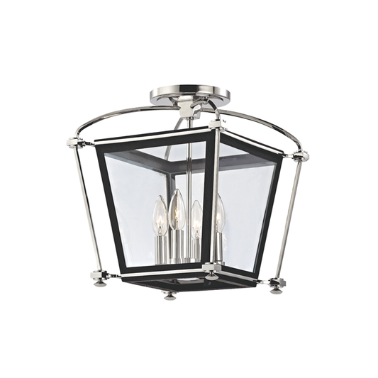 Hollis Semi Flush with Polished Nickel Finish