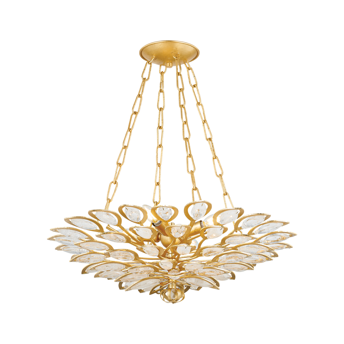 VITTORIA Chandelier In Gold Leaf Finish