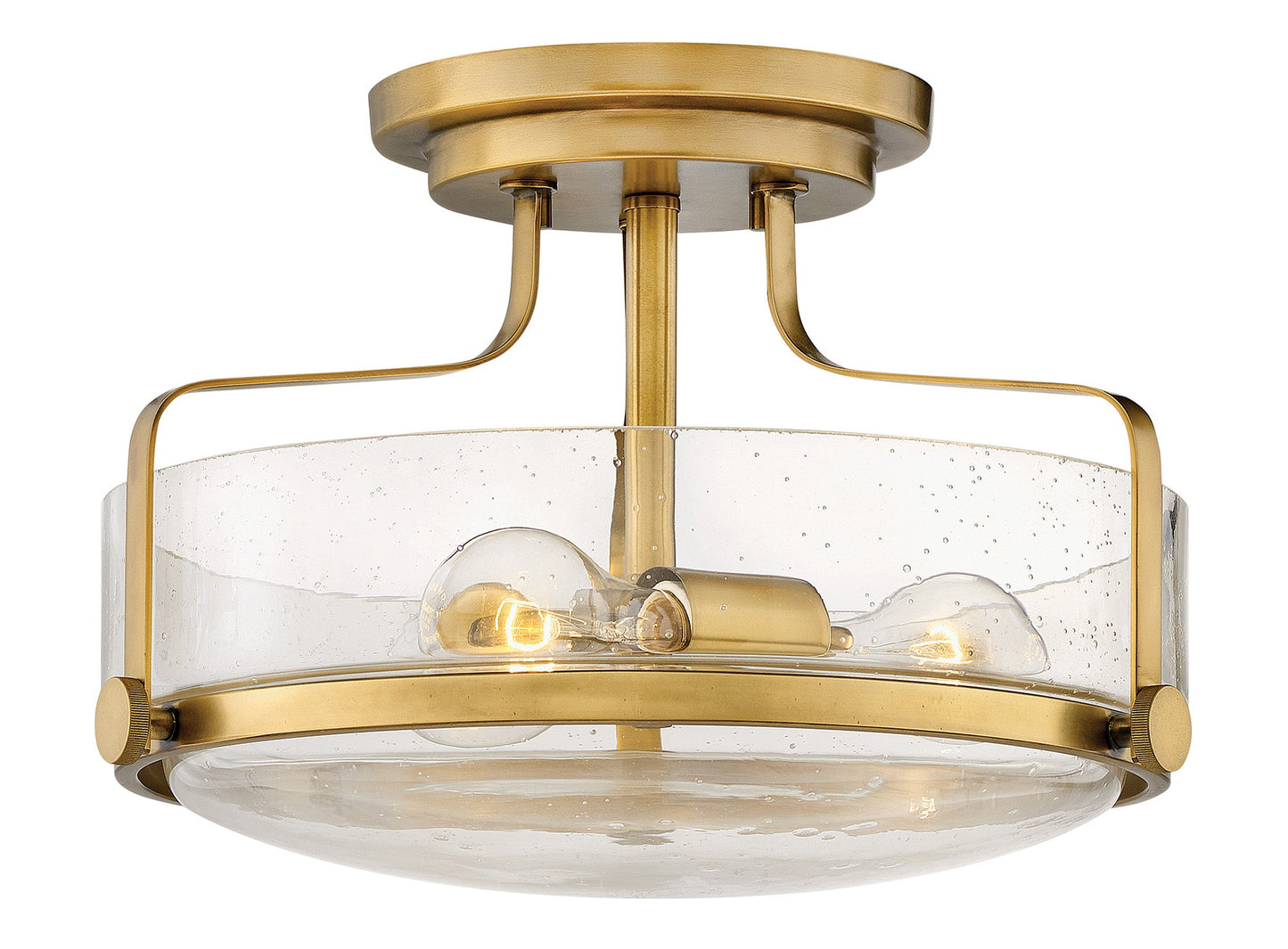 Harper Medium Semi-Flush Mount In Light Brass Finish