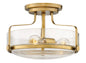 Harper Medium Semi-Flush Mount In Light Brass Finish