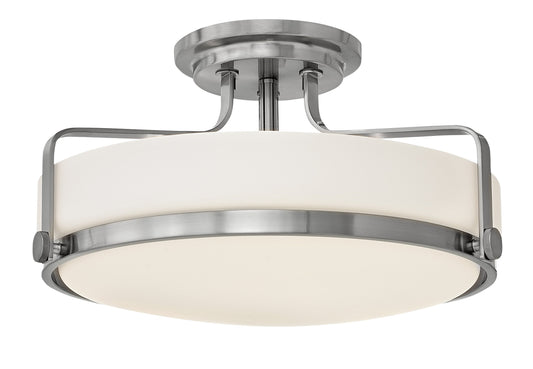 Harper Medium Semi-Flush Mount In Brushed Nickel Finish