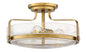 Harper Medium Semi-Flush Mount In Light Brass Finish