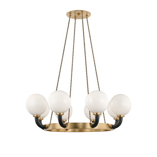 Werner Chandelier with Aged Brass/black Finish