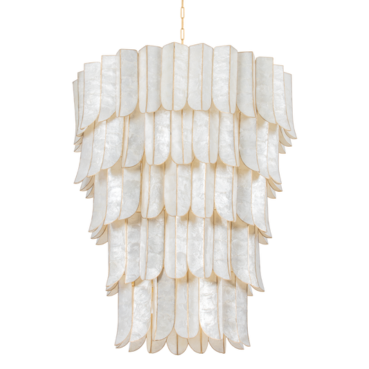 CARTAGENA Chandelier In Vintage Gold Leaf Finish