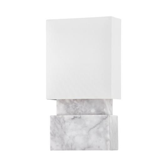 Haight Wall Sconce with White Marble Finish