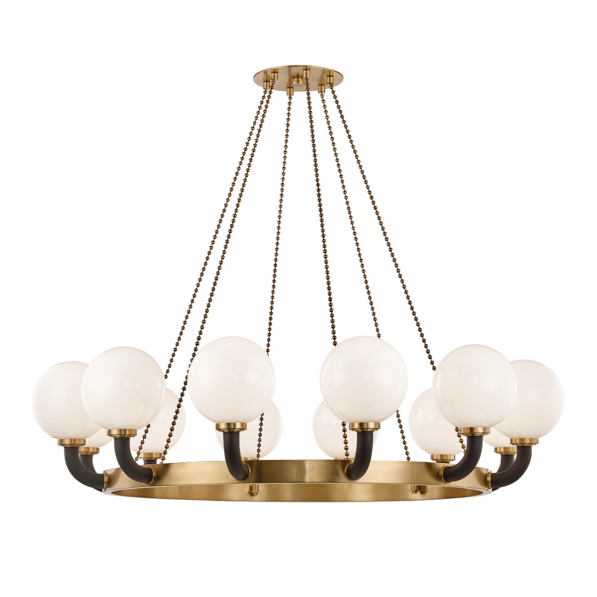 Werner Chandelier with Aged Brass/black Finish