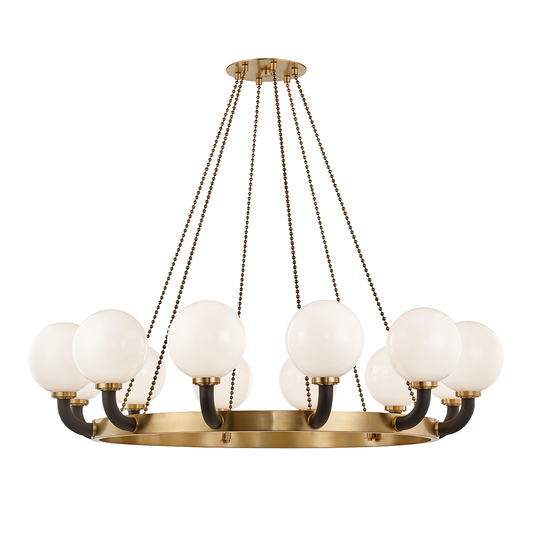 Werner Chandelier with Aged Brass/black Finish