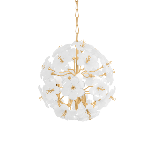 HYGEA Chandelier In Gold Leaf Finish