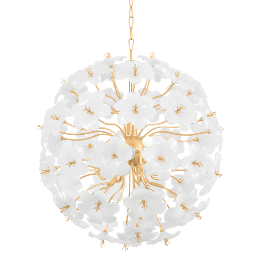 HYGEA Chandelier In Gold Leaf Finish