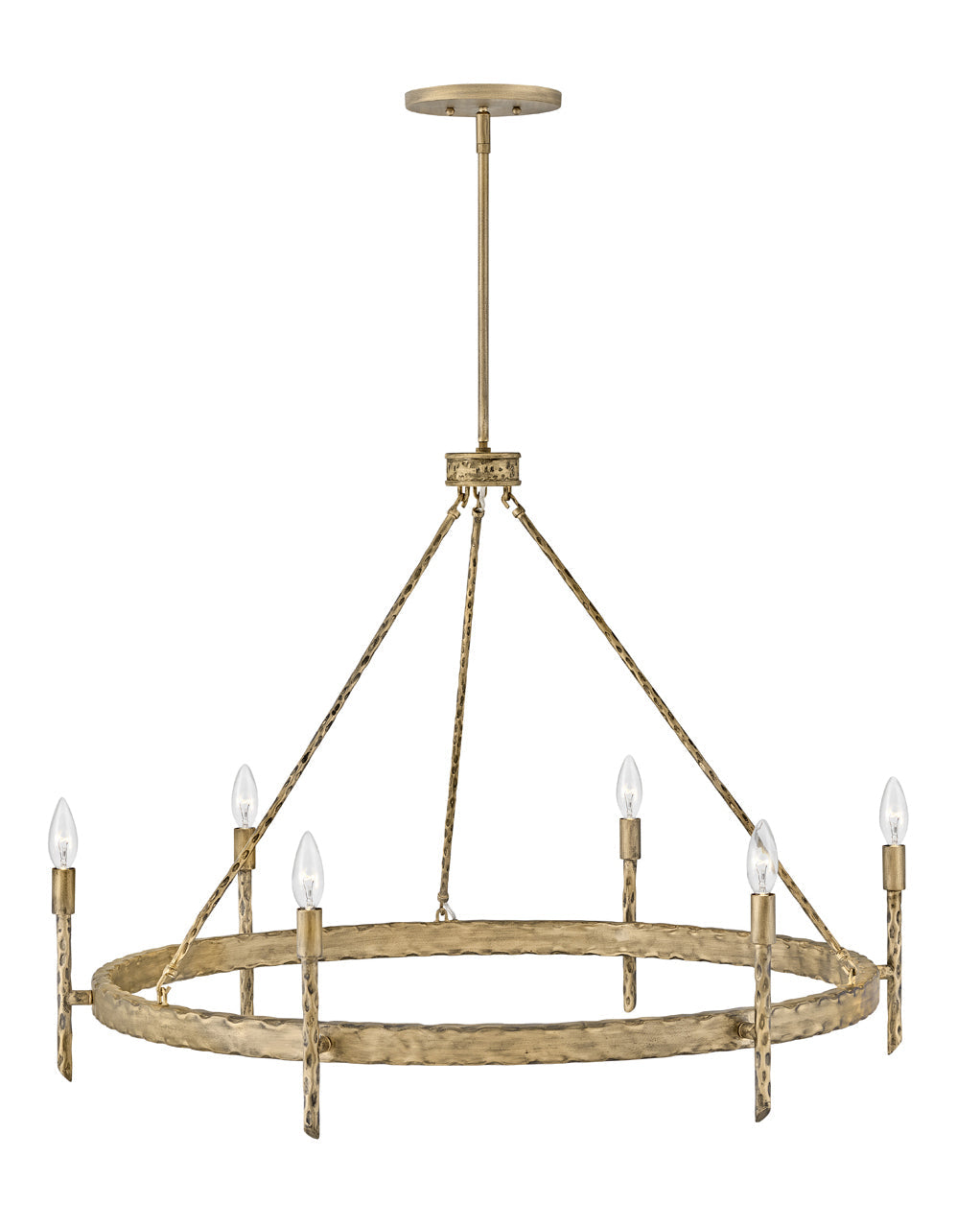 Tress Large Single Tier Chandelier In Gold Finish