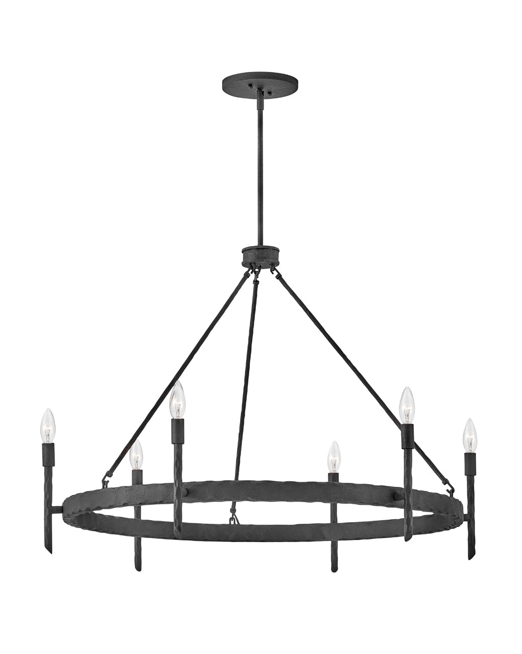 Tress Large Single Tier Chandelier In Black Finish
