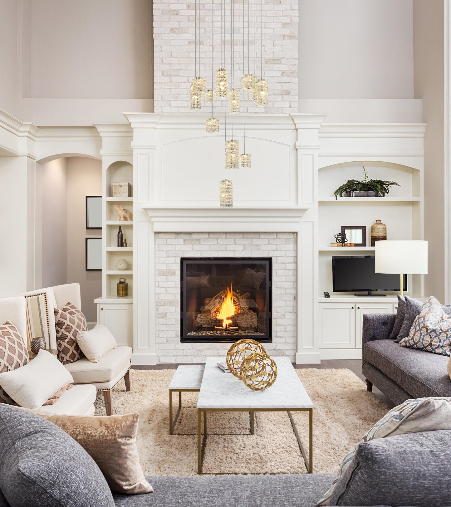 Aston 28 inch LED Pendant in Chrome