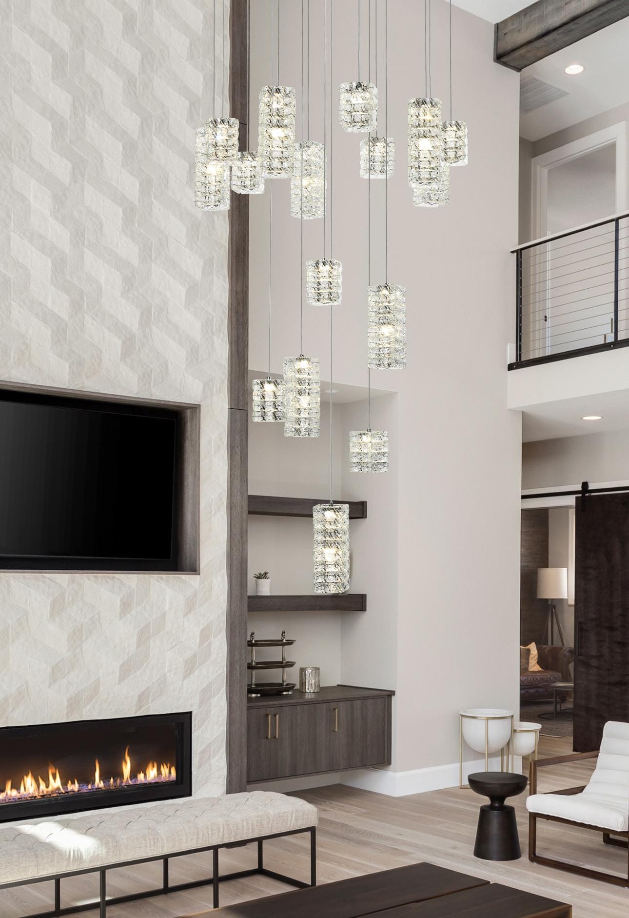 Aston 32 inch LED Pendant in Chrome