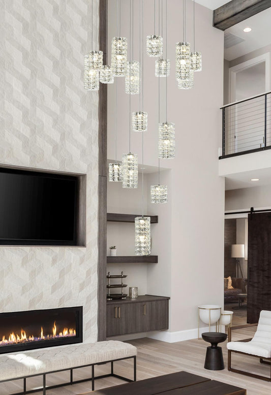 Aston 32 inch LED Pendant in Chrome