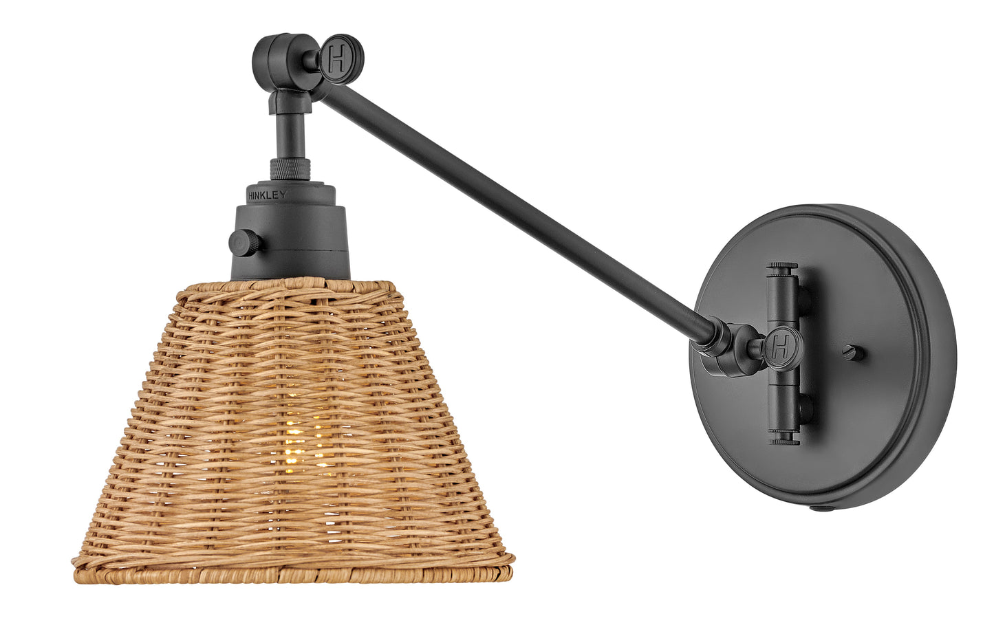 Arti Medium Swing Arm Single Light Sconce In Black Finish