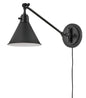 Arti Medium Swing Arm Single Light Sconce In Black Finish
