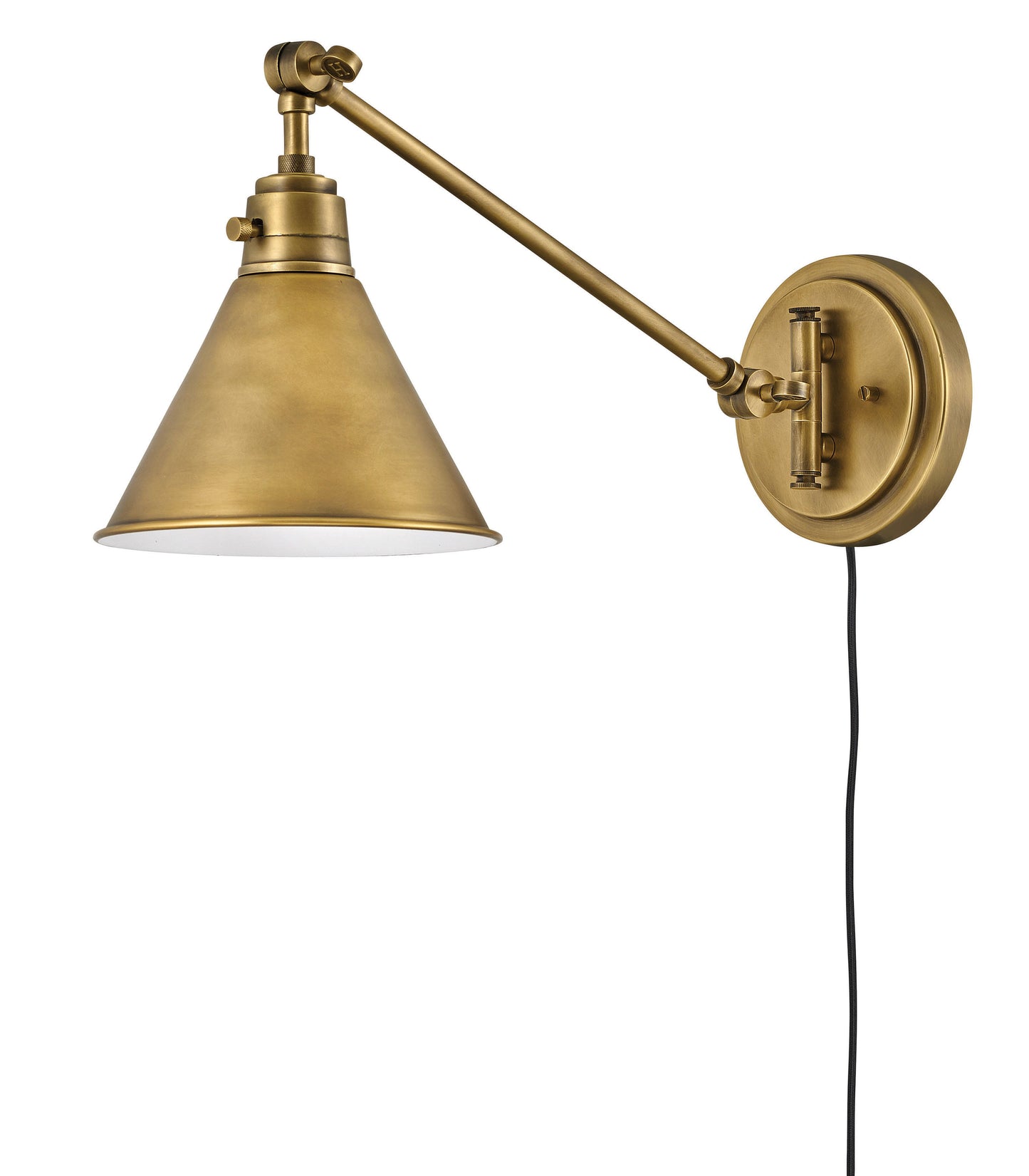 Arti Medium Swing Arm Single Light Sconce In Light Brass Finish