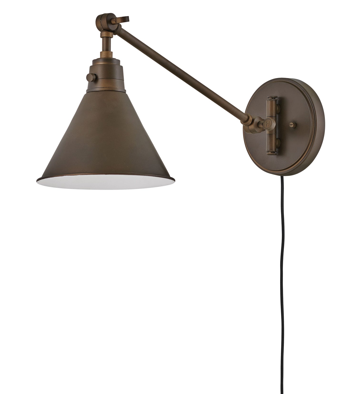 Arti Medium Swing Arm Single Light Sconce In Dark Brass Finish