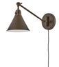 Arti Medium Swing Arm Single Light Sconce In Dark Brass Finish