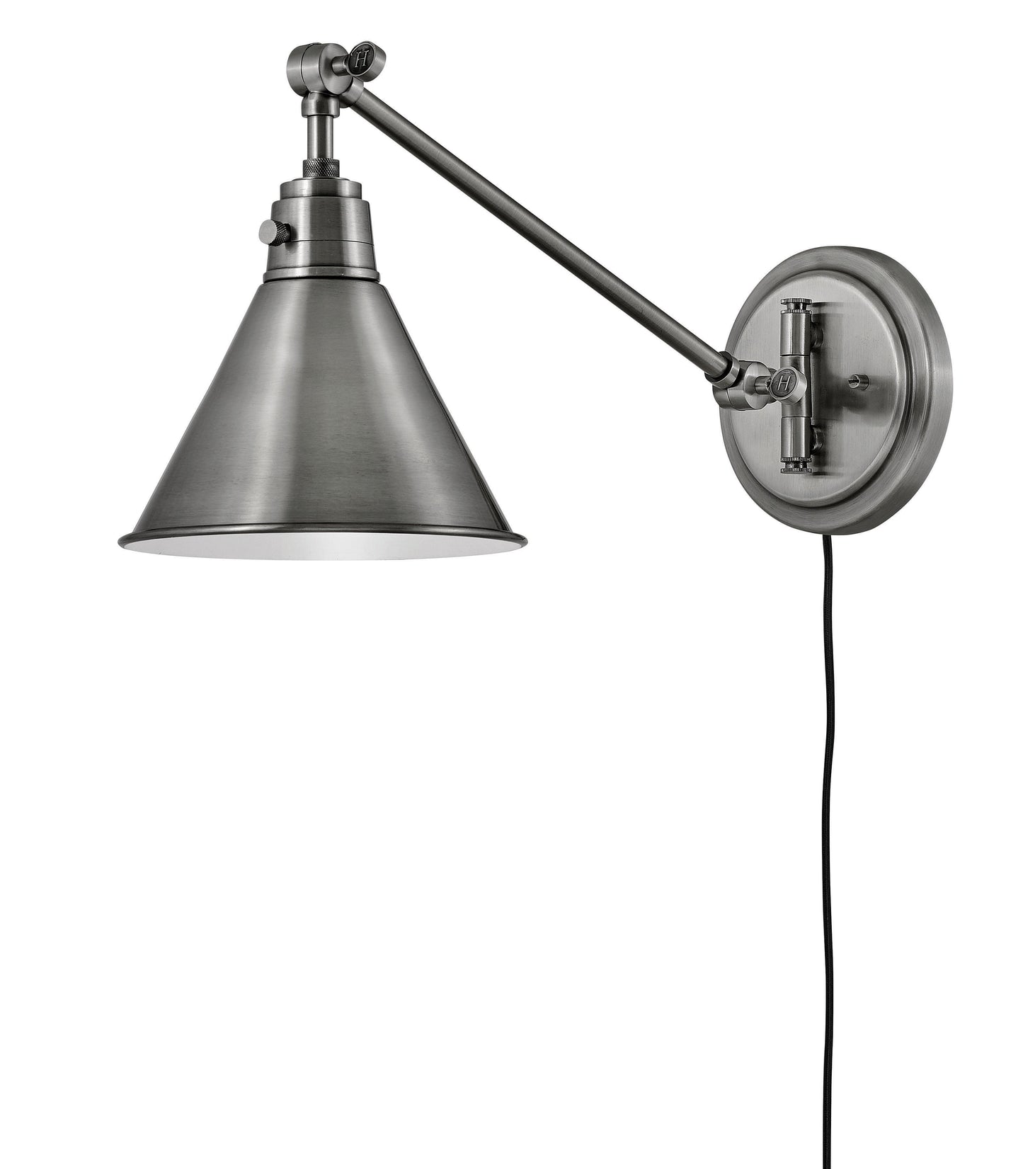 Arti Medium Swing Arm Single Light Sconce In Brushed Nickel Finish