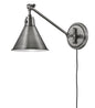 Arti Medium Swing Arm Single Light Sconce In Brushed Nickel Finish