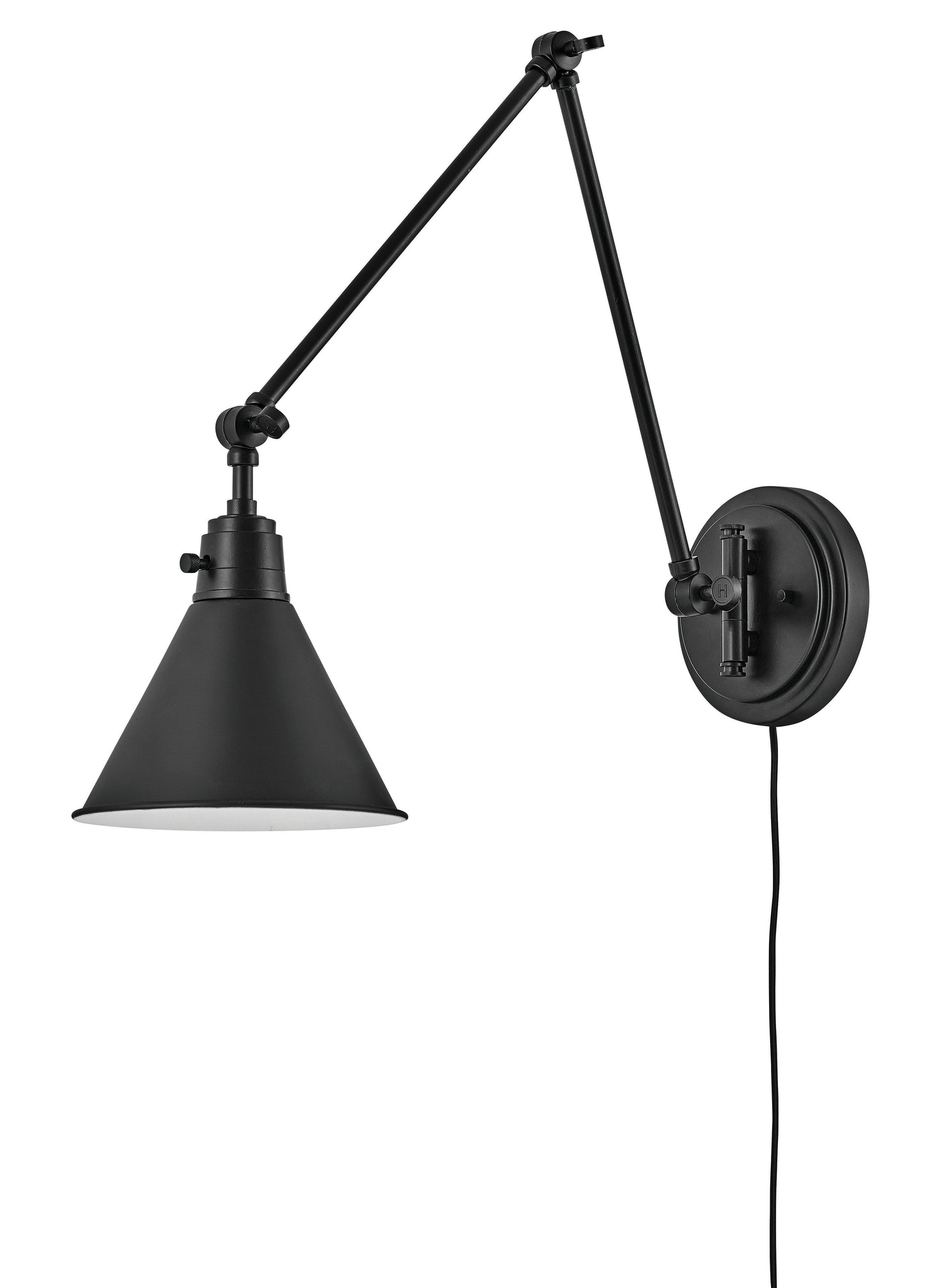 Arti Medium Swing Arm Single Light Sconce In Black Finish