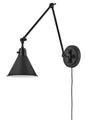 Arti Medium Swing Arm Single Light Sconce In Black Finish