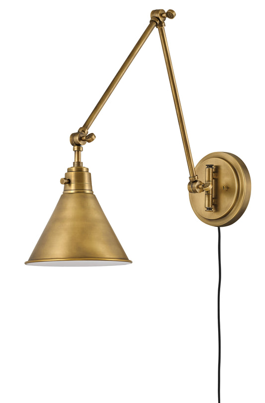 Arti Medium Swing Arm Single Light Sconce In Light Brass Finish