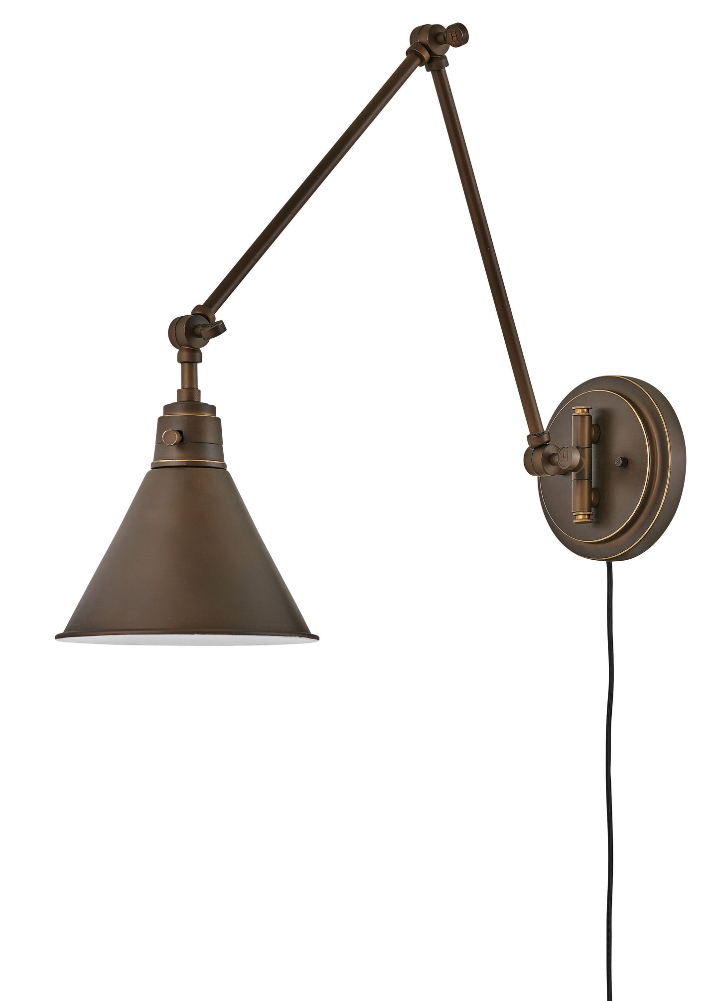 Arti Medium Swing Arm Single Light Sconce In Dark Brass Finish