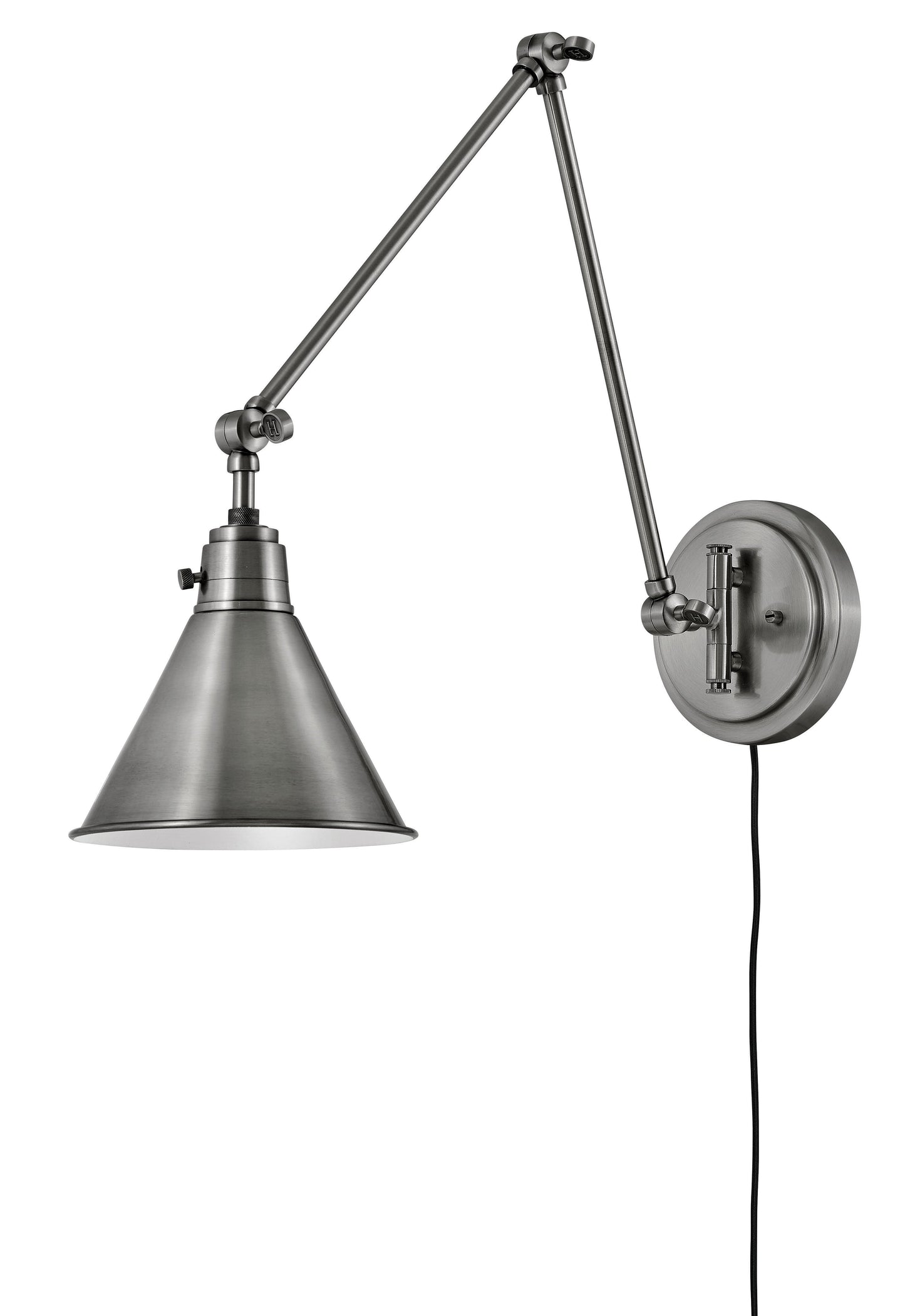 Arti Medium Swing Arm Single Light Sconce In Brushed Nickel Finish