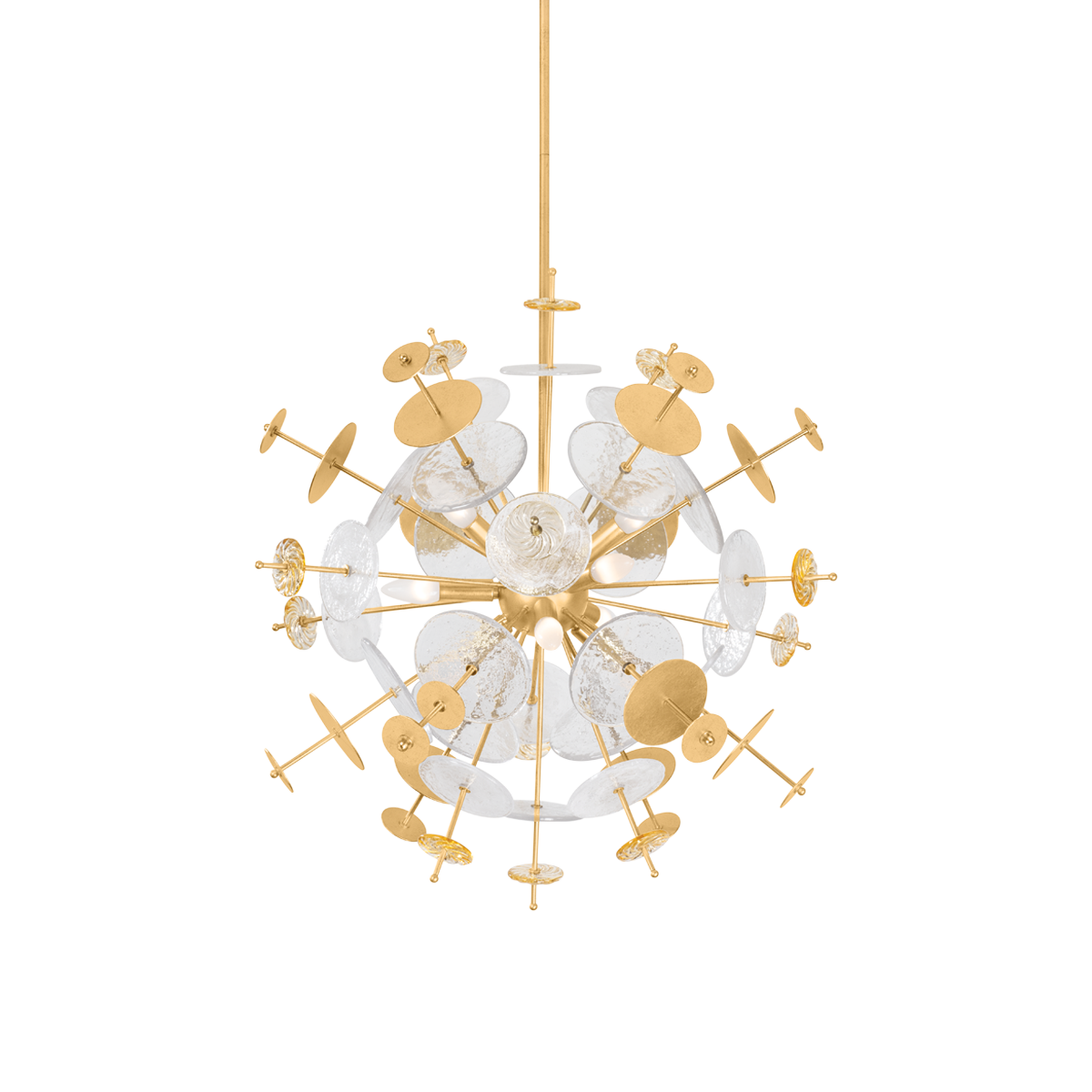 GLEASON Chandelier In Vintage Gold Leaf Finish