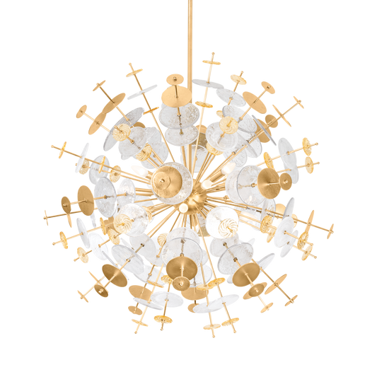 GLEASON Chandelier In Vintage Gold Leaf Finish