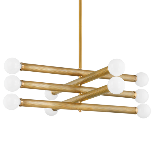 PIENZA Chandelier In Vintage Brass Finish