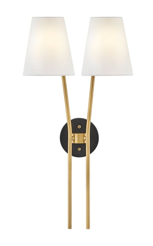 Aston Large Two Light Sconce In Light Brass Finish