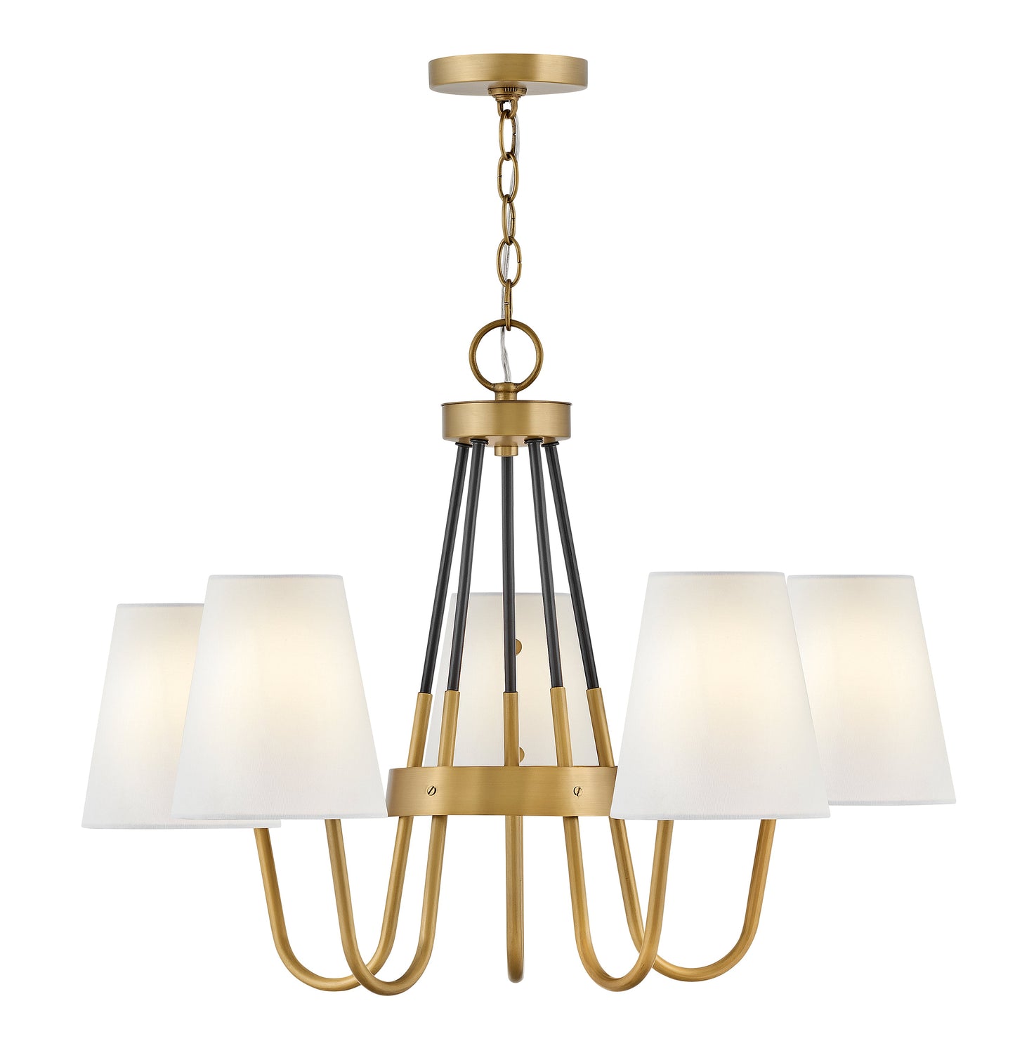 Aston Medium Single Tier Chandelier In Light Brass Finish