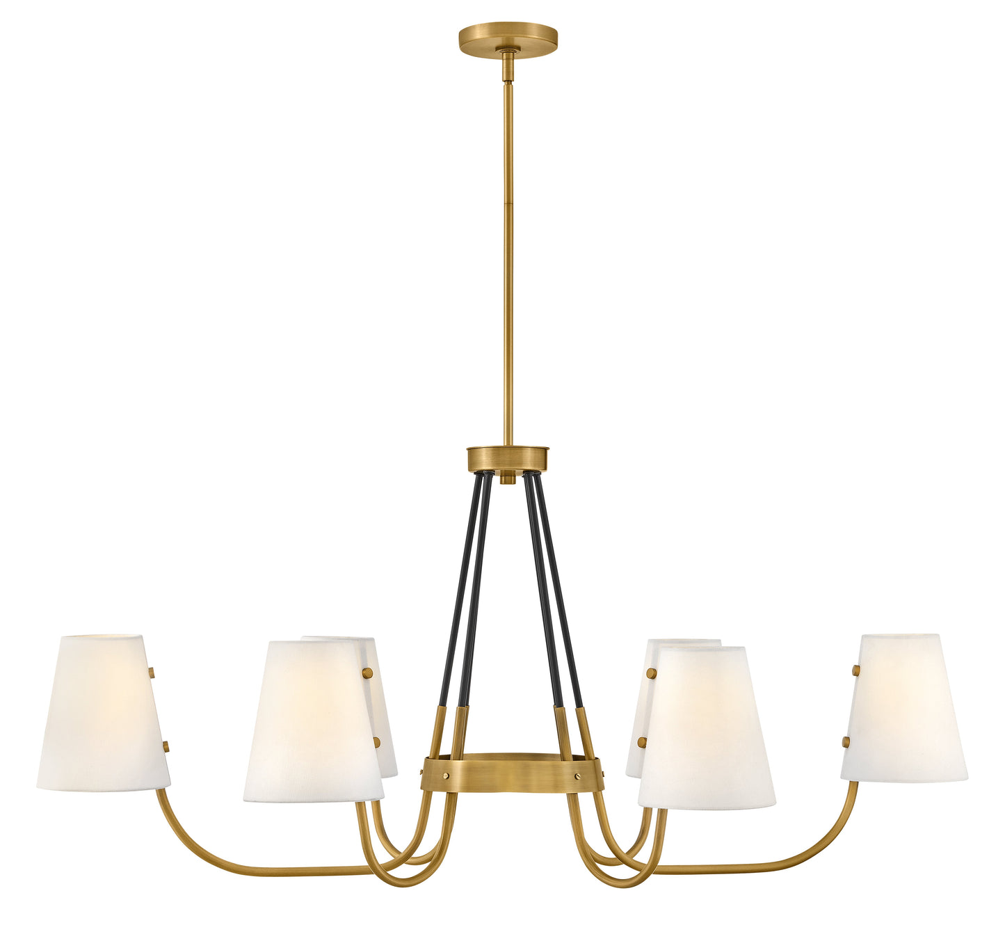 Aston Medium Six Light Linear In Light Brass Finish
